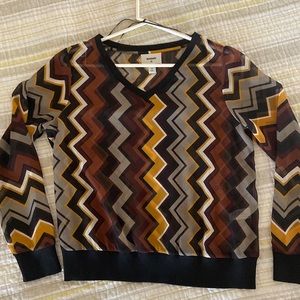 Missoni for Target Chevron Semi Sheer V Neck Blouse